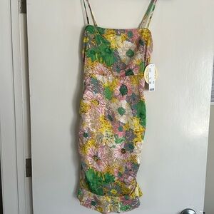 Floral bodycon mini dress